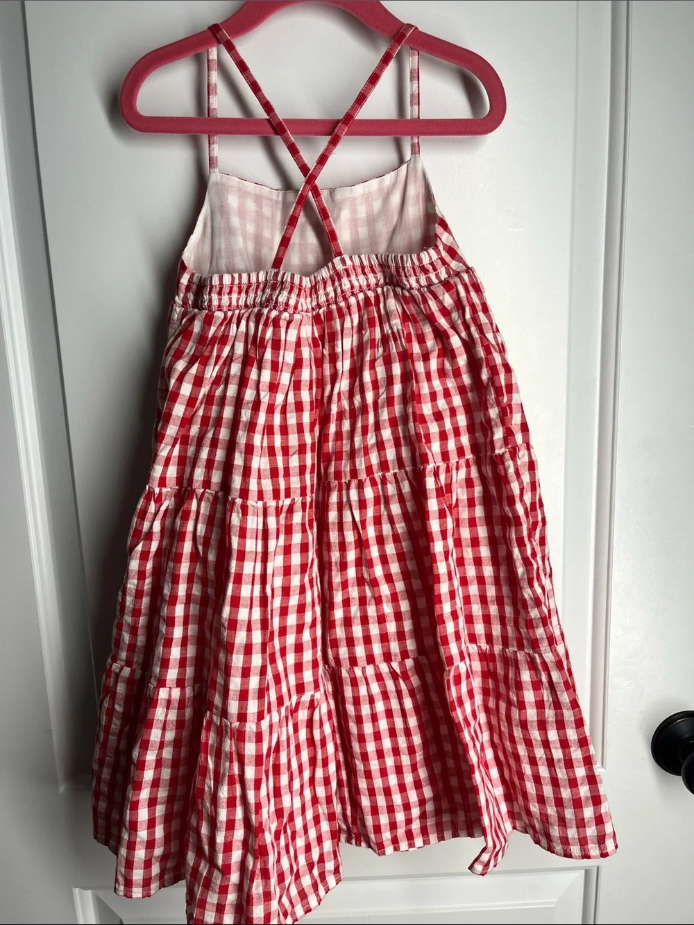 GAP kids Red Gingham Tiered Sundress size small